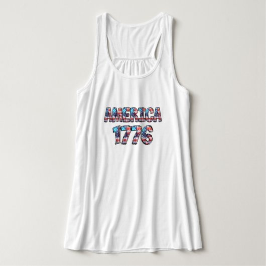 1776 Vlag en vuurwerk Vrouwen Tanktop (Design voorkant)