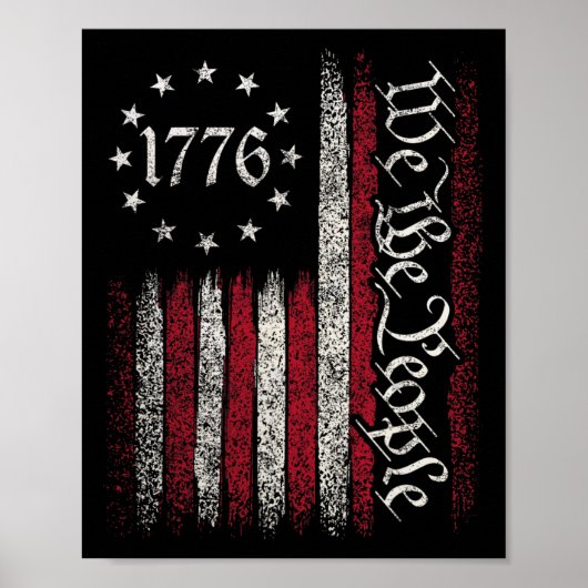 1776 Vlag Grondwet Onafhankelijkheidsdag Amerikaan Poster (Voorkant)