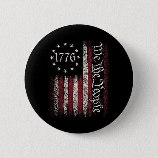 1776 Vlag Grondwet Onafhankelijkheidsdag Amerikaan Ronde Button 5,7 Cm (Voorkant)