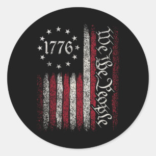 1776 Vlag Grondwet Onafhankelijkheidsdag Amerikaan Ronde Sticker