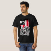 1776 Vlag met afbeelding van Geest van 76 Musici T T-shirt (Voorkant volledig)