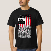 1776 Vlag met afbeelding van Geest van 76 Musici T T-shirt (Voorkant)