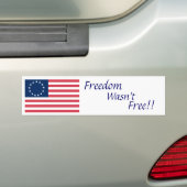 1776, Vrijheid, was niet vrij! Bumpersticker (Op auto)