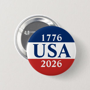 1776 VS 2026 Rood Wit Blauw VS 250-jarig bestaan Ronde Button 5,7 Cm