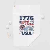 1776 VS patriottische Coquette Vector Design_1 Golfhanddoek (Insitu)
