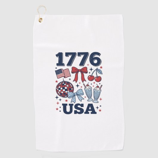 1776 VS patriottische Coquette Vector Design_1 Golfhanddoek (Voorkant)