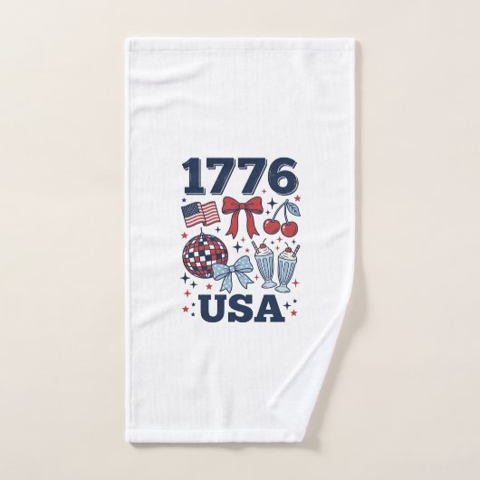 1776 VS patriottische Coquette Vector Design_1 Handdoek (Handdoek)