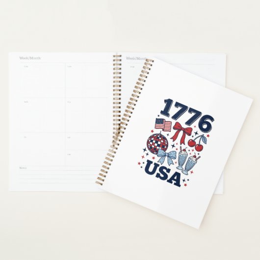 1776 VS patriottische Coquette Vector Design_1 Planner (Display)