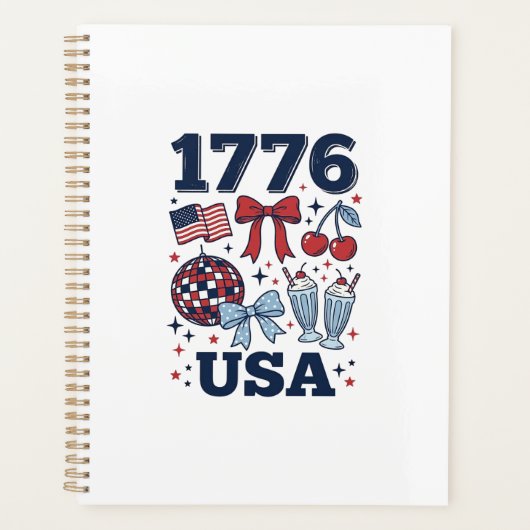1776 VS patriottische Coquette Vector Design_1 Planner (Voorkant)