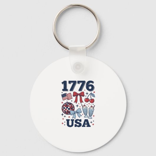 1776 VS patriottische Coquette Vector Design_1 Sleutelhanger (Voorkant)