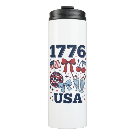 1776 VS patriottische Coquette Vector Design_1 Thermosbeker (Voorkant)