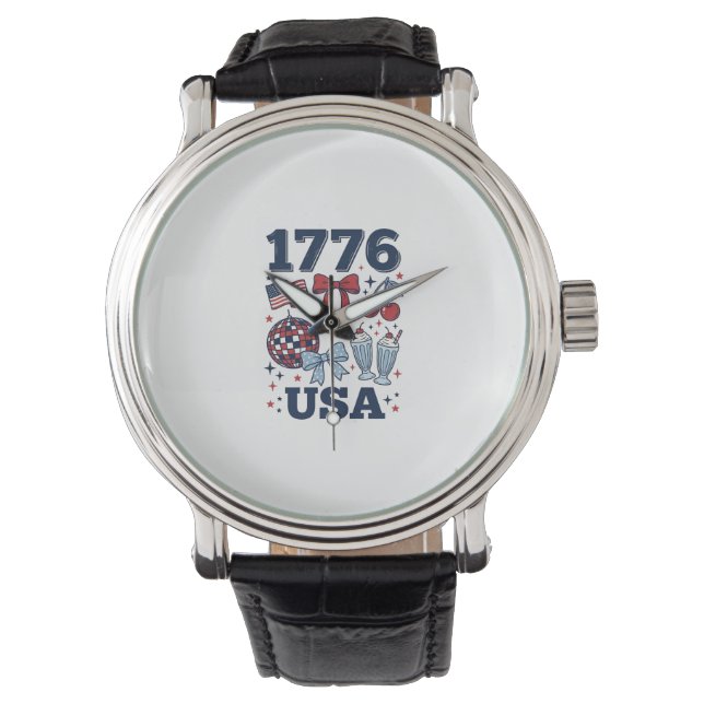 1776 VS patriottische coquette vector ontwerp_1 Horloge (Voorkant)