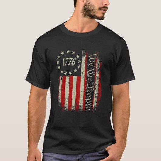1776 Wij de Amerikaanse grondwet van het volk T-shirt (Voorkant)