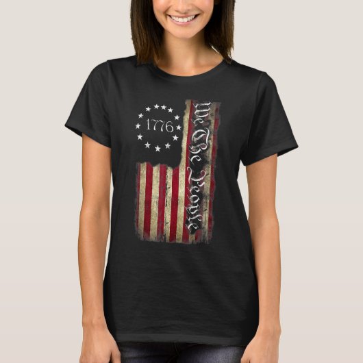 1776 Wij de Amerikaanse grondwet van het volk T-shirt (Voorkant)