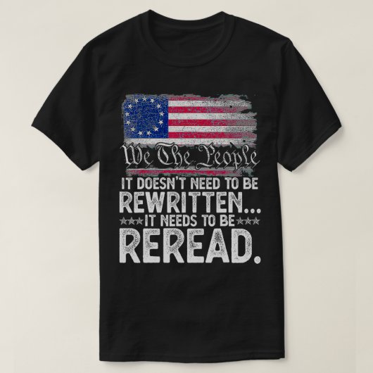 1776 Wij de mensen Betsy Ross 4 juli Amerikaans T-shirt (Design voorkant)
