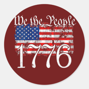 1776 Wij de mensen Betsy Ross 4 juli Ronde Sticker