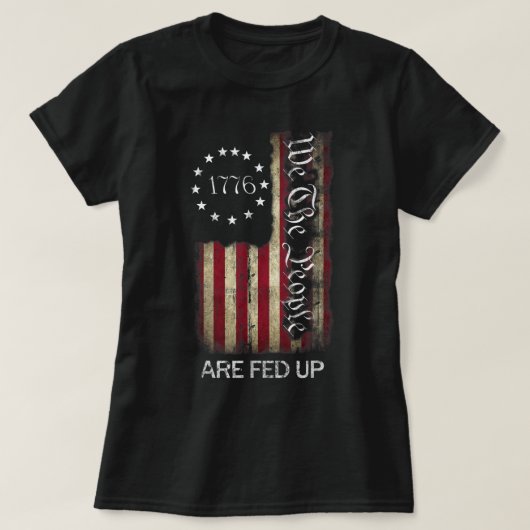 1776 Wij, de mensen, worden opgevoed met een Ameri T-shirt (Design voorkant)