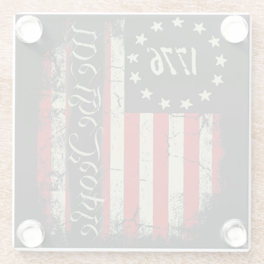 1776 Wij, het volk Glazen Onderzetter (Achterkant)