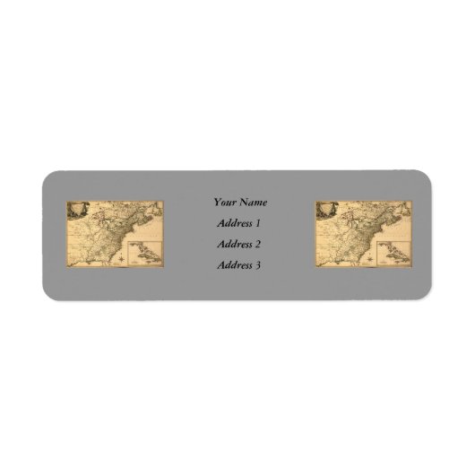  1777 Amerikaanse Colonies Map van Phelippeaux Etiket (Voorkant)