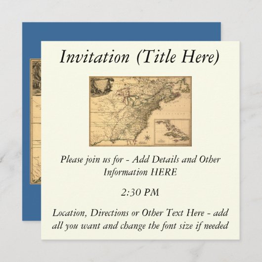 1777 Amerikaanse Colonies Map van Phelippeaux Kaart (Voorkant / Achterkant)