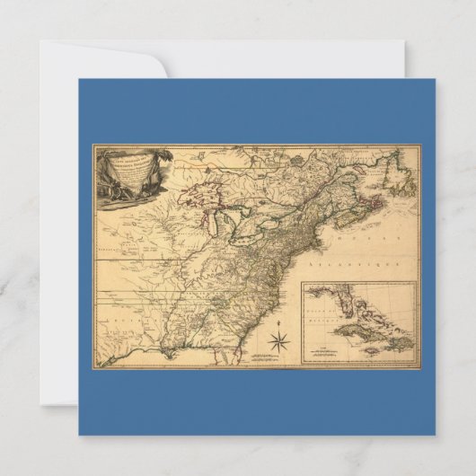  1777 Amerikaanse Colonies Map van Phelippeaux Kaart (Achterkant)