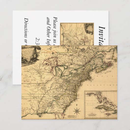 1777 Amerikaanse Colonies Map van Phelippeaux Kaart (Voorkant / Achterkant)