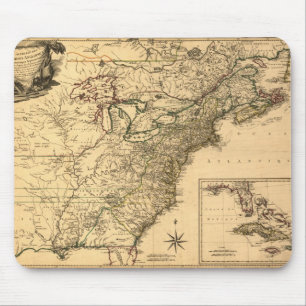 1777 Amerikaanse Colonies Map van Phelippeaux Muismat