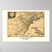 1777 Amerikaanse Colonies Map van Phelippeaux Poster (Voorkant)