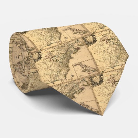  1777 Amerikaanse Colonies Map van Phelippeaux Stropdas (Opgerold)