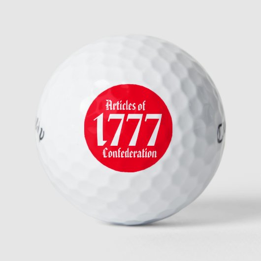 1777 Artikelen van Confederatie Golfballen (Voorkant)