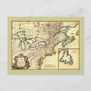 1778 Kaart van Canada en de Verenigde Staten