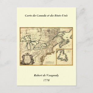 1778 kaart van Canada en de Verenigde Staten