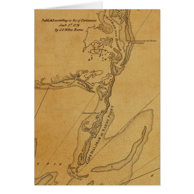 1779 Kaart van Chatham, Massachusetts (Voorkant)