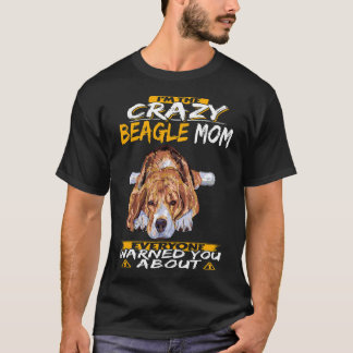177 Ik ben de Crazy Beagle Mom T-shirt