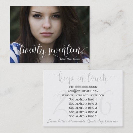 177 jaar afstuderen in contact met persoonlijke contactkaartje (Voorkant / Achterkant)