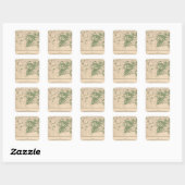 177 Pruimen, pruimedanten, vijgen, hoofdgebieden Vierkante Sticker (Vel)