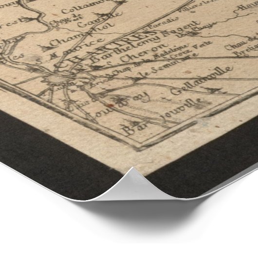 1780 Map of Paris, Historic City Map, Antique Plan Poster (Hoek)