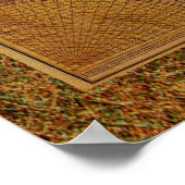 1780 Oude Wereldkaart Kunst met leder-effect grens Poster (Hoek)