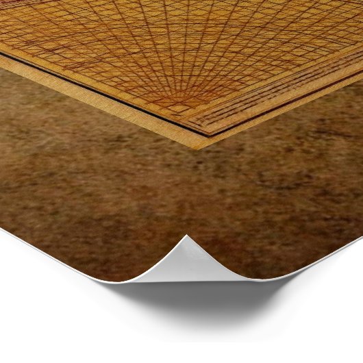 1780 Oude Wereldkaart over het parkeffect art. Poster (Hoek)