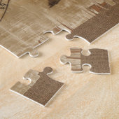 1783 Antieke Wereldkaart met borduurwerk Legpuzzel (Zijkant)