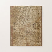 1783  Antieke Wereldkaart met borduurwerk Legpuzzel (Verticaal)