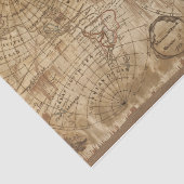 1783  Antieke Wereldkaart met borduurwerk Tissuepapier (Detail)