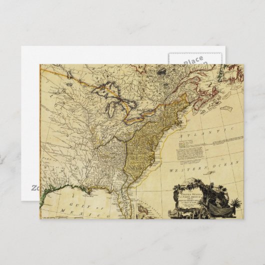 1784 Map of the United States of America by Faden Briefkaart (Voorkant / Achterkant)