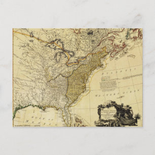 1784 Map of the United States of America by Faden Briefkaart