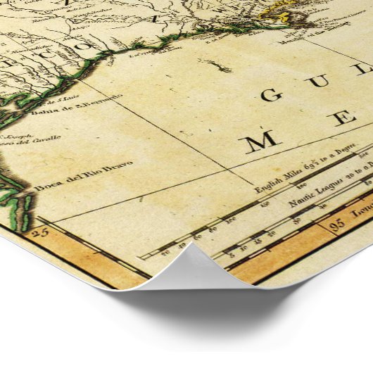 1784 Map of the United States of America by Faden Poster (Hoek)