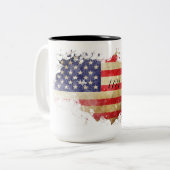 1787 Amerikaanse grondwet Amerikaanse vlag tweeton Tweekleurige Koffiemok (Voorkant links)