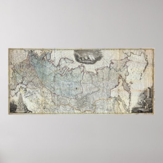 1787 Muur Kaart van het Russische Rijk Poster (Voorkant)