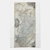 1787 Muur Kaart van het Russische Rijk Theedoek (Verticaal)