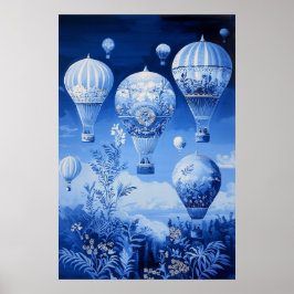 1789 zwevende luchtballonnen poster