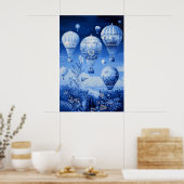 1789 zwevende luchtballonnen poster (Keuken)